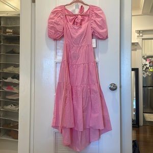 Pink midi dress with open back